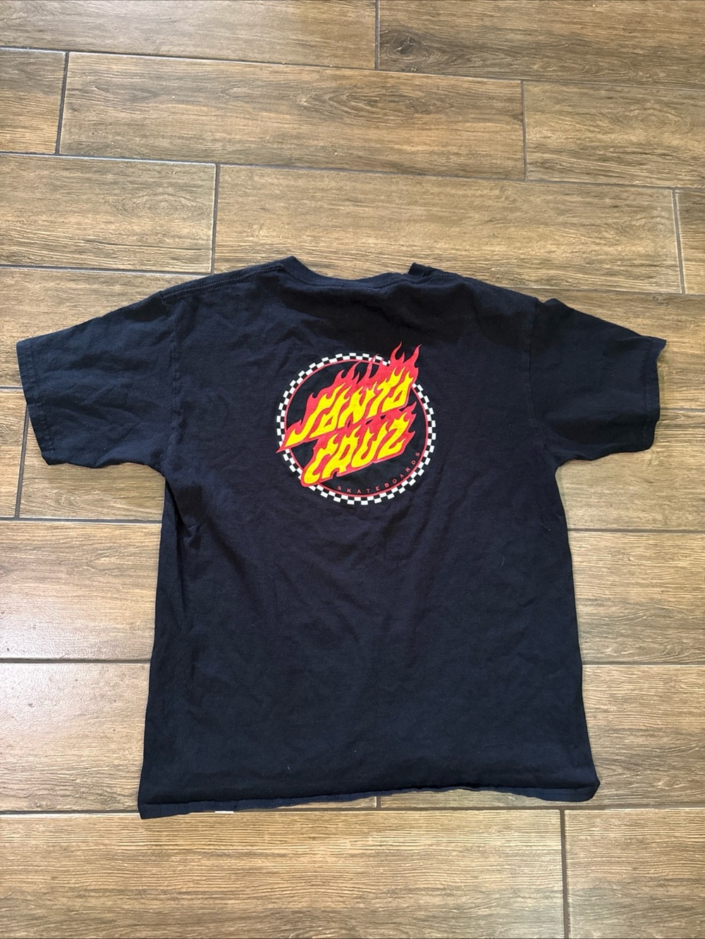 Santa Cruz Short Sleeve Skateboarding T-Shirt Black 100% Cotton Young Sz XL